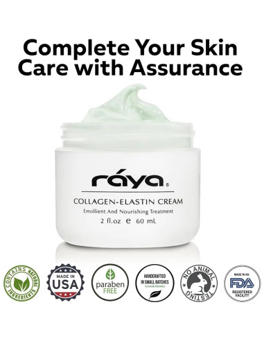 Crema Facial Antienvejecimiento Raya 61g | Hidratante con Colágeno y Aloe Vera