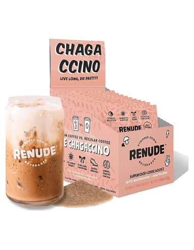 Renude Chagaccino - Polvo de Hongo Chaga 500mg - 10 Porciones