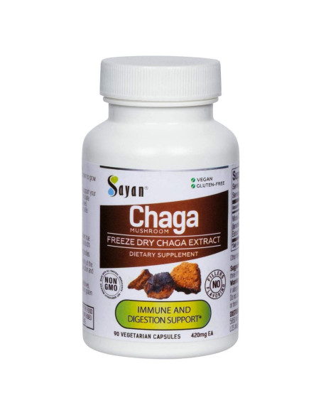 Extracto de Hongo Chaga Sayan - 90 Cápsulas 420mg - Antioxidante Vegano Extracto de Hongo Chaga Sayan - 90 Cápsulas 420mg - Antioxidante Vegano