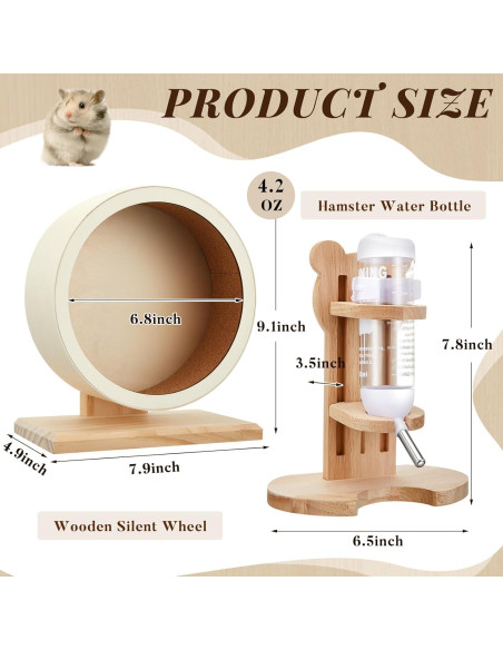 Juego de Rueda Silenciosa y Botella de Agua para Hámster Juego de Rueda Silenciosa y Botella de Agua para Hámster