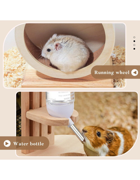 Juego de Rueda Silenciosa y Botella de Agua para Hámster Juego de Rueda Silenciosa y Botella de Agua para Hámster