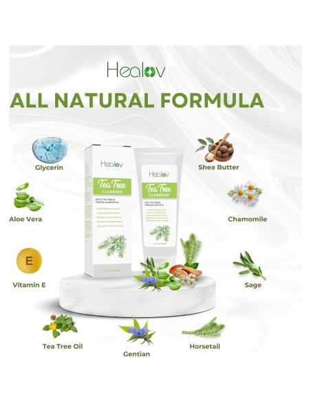 Limpiador Facial Natural Healov - Jabón de Árbol de Té 149g Limpiador Facial Natural Healov - Jabón de Árbol de Té 149g