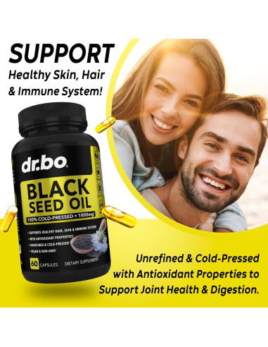 Cápsulas de Aceite de Semilla Negra Dr. Bo 1000mg Veganas - 60 Unidades