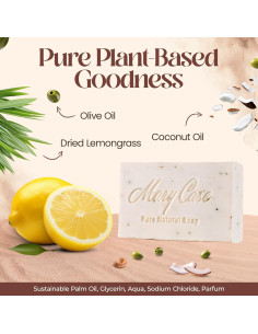 Jabón Natural Mary Case Limón - Set de 4 Veganos 99g 2