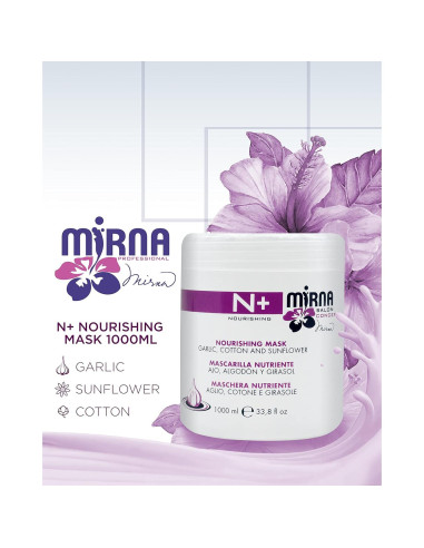 Mascarilla Nutritiva Mirna Professional N+ 1000ml con Ajo y Aceites