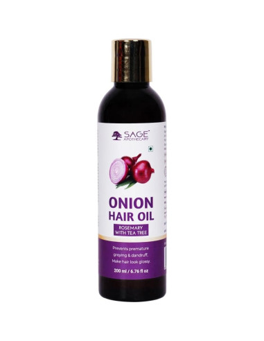 Aceite Capilar Natural Fusión Sage Apothecary 200 ml - Cebolla, Romero, Árbol del Té