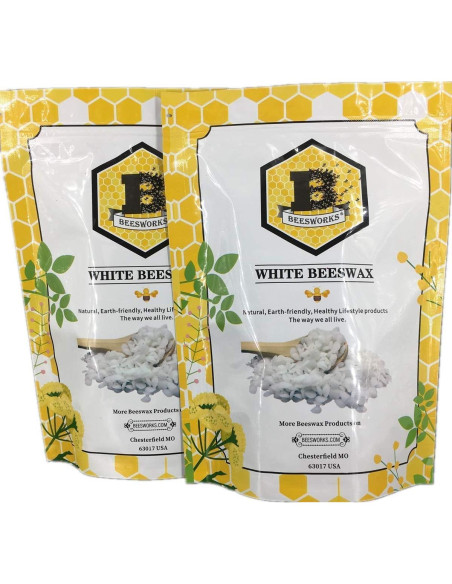 Pellets de Cera de Abeja Blanca Beesworks 450g Grado Cosmético Pellets de Cera de Abeja Blanca Beesworks 450g Grado Cosmético