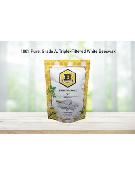 Pellets de Cera de Abeja Blanca Beesworks 450g Grado Cosmético Pellets de Cera de Abeja Blanca Beesworks 450g Grado Cosmético