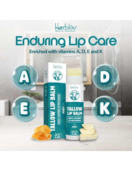 Bálsamo Labial Natural Herblov - Hidratante de Grasa de Res 32g Bálsamo Labial Natural Herblov - Hidratante de Grasa de Res 32g