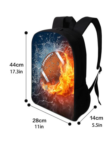 Mochila Deportiva 43 cm Negra para Niños - Poliéster Resistente