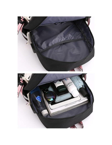 Mochila Escolar para Computadora MONMOB Rosa 44x30x21cm USB