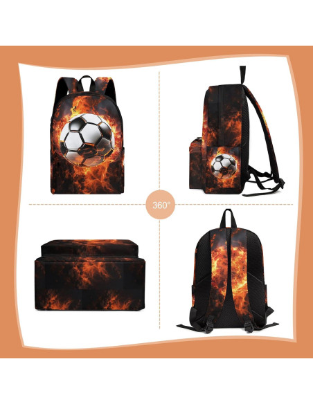 Mochila Escolar Ansteade 17" con Lonchera y Estuche Fútbol Mochila Escolar Ansteade 17" con Lonchera y Estuche Fútbol