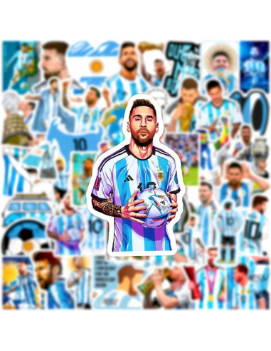 100 Calcomanías de Fútbol Messi TaDadaPAO - Vinilo Impermeable