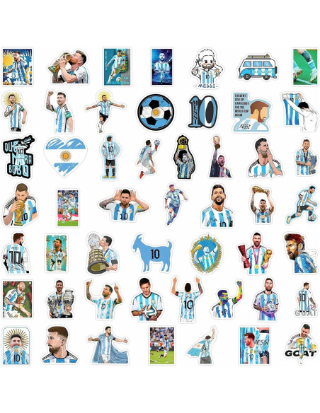 100 Calcomanías de Fútbol Messi TaDadaPAO - Vinilo Impermeable 100 Calcomanías de Fútbol Messi TaDadaPAO - Vinilo Impermeable