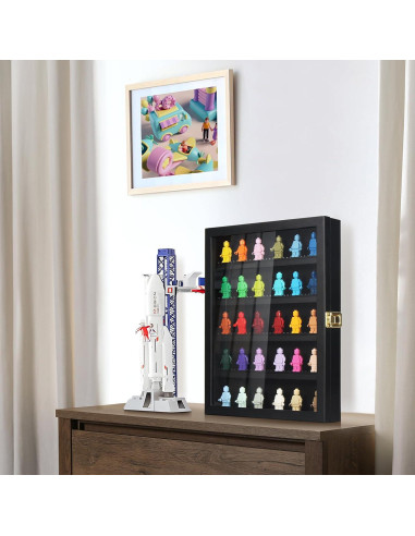 Estuche de Exhibición de Minifiguras TJ.MOREE 27.9x34cm Negro