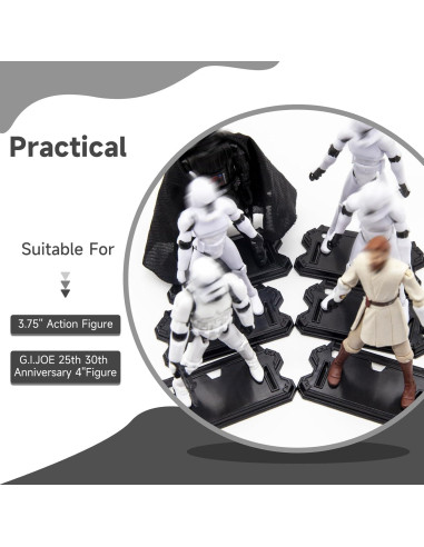 30 Piezas Soportes de Exhibición para Figuras de 9.5 cm - Negro