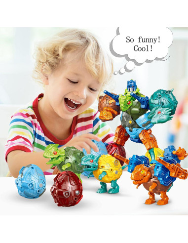 Juego de Juguetes Transformables 6 en 1 KaxiNeu Dinosaurios