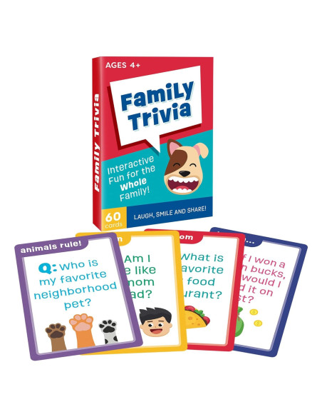 Juego de Trivia Familiar LotFancy - 60 Tarjetas Jumbo para Todas las Edades Juego de Trivia Familiar LotFancy - 60 Tarjetas Jumbo para Todas las Edades