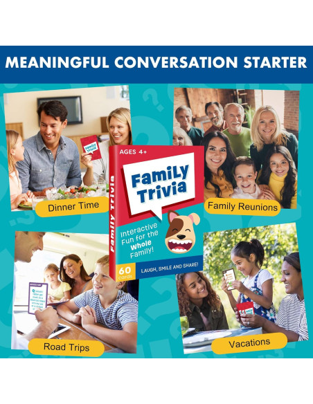 Juego de Trivia Familiar LotFancy - 60 Tarjetas Jumbo para Todas las Edades Juego de Trivia Familiar LotFancy - 60 Tarjetas Jumbo para Todas las Edades