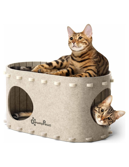 Casa para Gatos PeekaPurr DownyPaws 2 Pisos 57.9x32.8x30 cm Casa para Gatos PeekaPurr DownyPaws 2 Pisos 57.9x32.8x30 cm