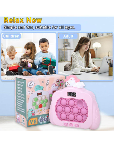 Juego Rápido de Empujar Pop Antiestrés HLXY con LED 12 Modos