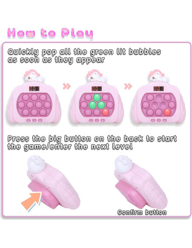 Juego Rápido de Empujar Pop Antiestrés HLXY con LED 12 Modos