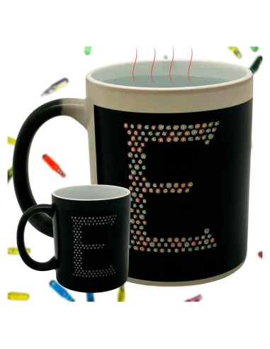 Taza IllumiMug 320 ml Cerámica Cambia Color Calor Letra E