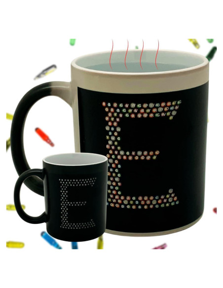 Taza IllumiMug 320 ml Cerámica Cambia Color Calor Letra E Taza IllumiMug 320 ml Cerámica Cambia Color Calor Letra E