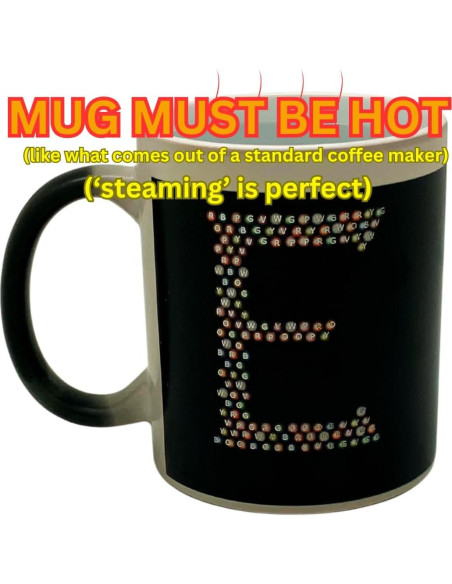 Taza IllumiMug 320 ml Cerámica Cambia Color Calor Letra E Taza IllumiMug 320 ml Cerámica Cambia Color Calor Letra E