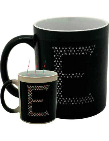 Taza IllumiMug 320 ml Cerámica Cambia Color Calor Letra E