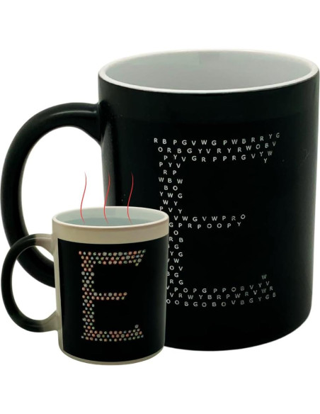 Taza IllumiMug 320 ml Cerámica Cambia Color Calor Letra E Taza IllumiMug 320 ml Cerámica Cambia Color Calor Letra E