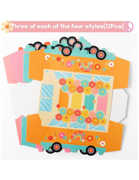 Cajas de Favor de Fiesta ANGOLIO 12 Piezas Hippie Boho Cajas de Favor de Fiesta ANGOLIO 12 Piezas Hippie Boho