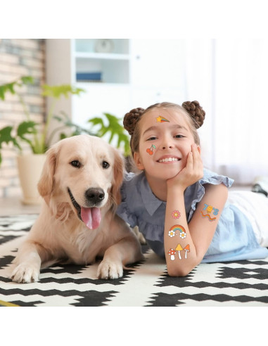 75 Tatuajes Temporales Psicodélicos para Niños - Geengob