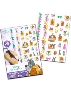 Tatuajes Temporales Disney La Dama y el Vagabundo - 75 Piezas 2