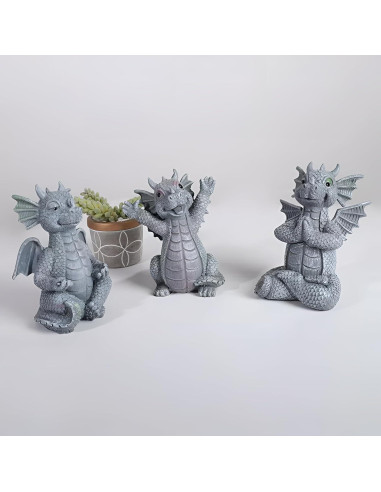 Estatua de Dragón YUERVIEW Yoga en Resina para Decoración