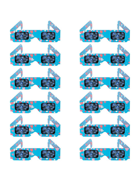 12 Gafas 3D Corazón DAHAKII para Fiestas y Festivales 12 Gafas 3D Corazón DAHAKII para Fiestas y Festivales