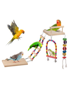 Juguete para Aves DBNESS 5 en 1 - Columpio y Escalera