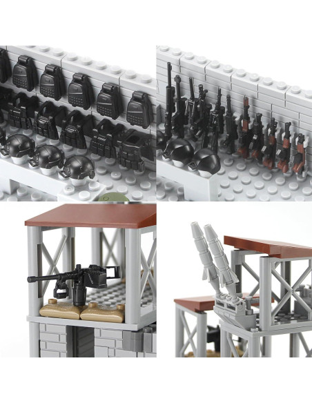 Juego de Bloques de Construcción Militar WX 389 Piezas Base Defensa Juego de Bloques de Construcción Militar WX 389 Piezas Base Defensa