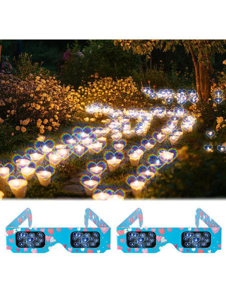 12 Gafas 3D Corazón DAHAKII para Fiestas y Festivales 12 Gafas 3D Corazón DAHAKII para Fiestas y Festivales
