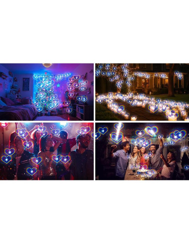 12 Gafas 3D Corazón DAHAKII para Fiestas y Festivales
