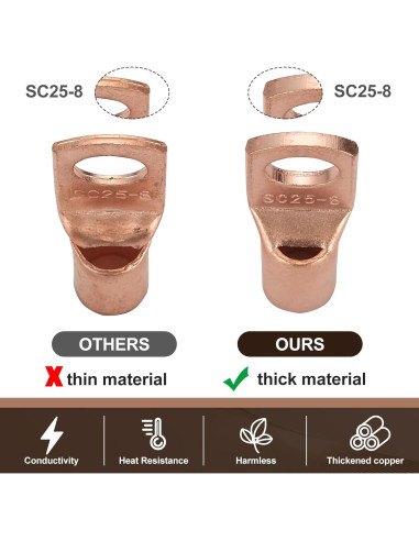 Conectores de Cobre Engrosados DTLDZSC 160 Piezas AWG 2-12