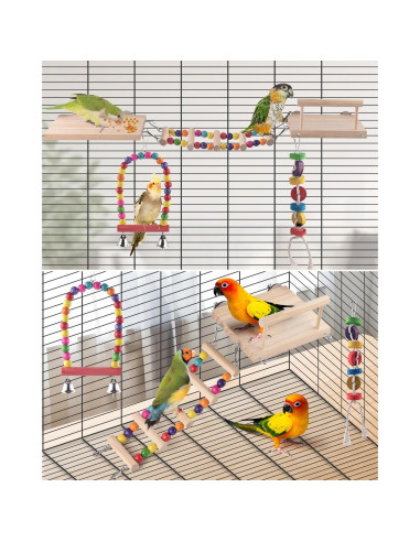 Juguete para Aves DBNESS 5 en 1 - Columpio y Escalera