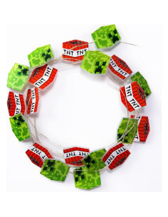 Luces de Cadena LED Minecraft Creeper y TNT 2.4m 2