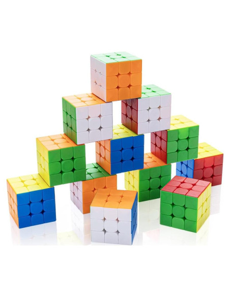 Juego de 12 Cubos Mágicos HELLOCUBE 3x3 para Niños Juego de 12 Cubos Mágicos HELLOCUBE 3x3 para Niños