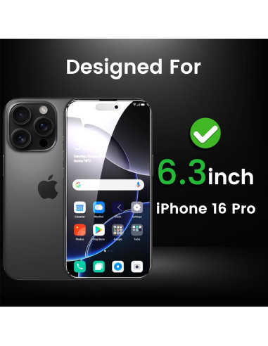 Paquete 4 Protectores Pantalla Privados Romkasi iPhone 16 Pro