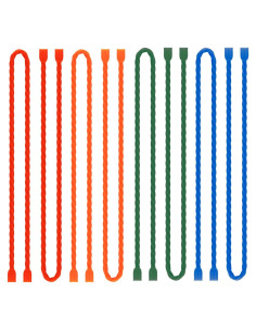 Bridas de Silicona Reutilizables LOIUO 45.72 cm 8 Piezas Multicolor