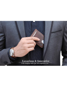 Cartera Minimalista de Cuero Genuino SERMAN BRANDS RFID 2