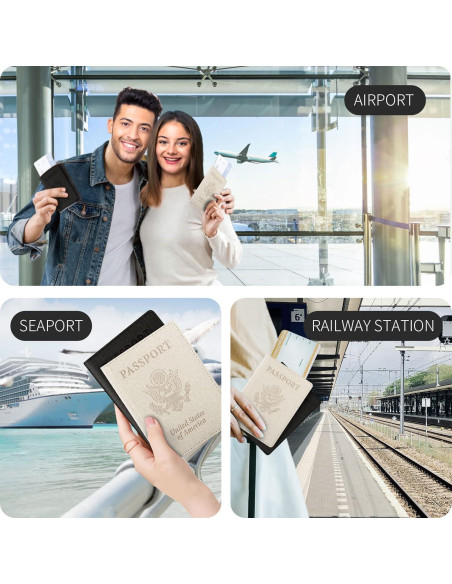 Funda de Pasaporte y Tarjeta de Vacuna VIDIVICI - 2 Piezas RFID Funda de Pasaporte y Tarjeta de Vacuna VIDIVICI - 2 Piezas RFID