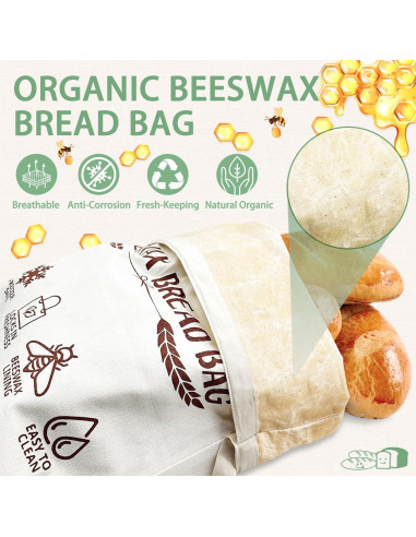 Bolsas Reutilizables de Cera de Abeja Airoads XL para Pan