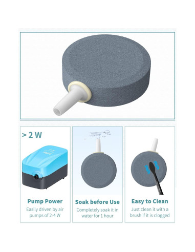 Disco de Piedra de Aire Pawfly 4 Piezas 3.81 cm para Acuario